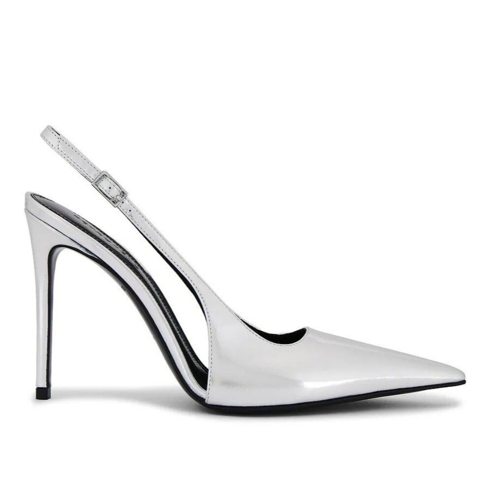 Retrofete Silver Slingback Heels